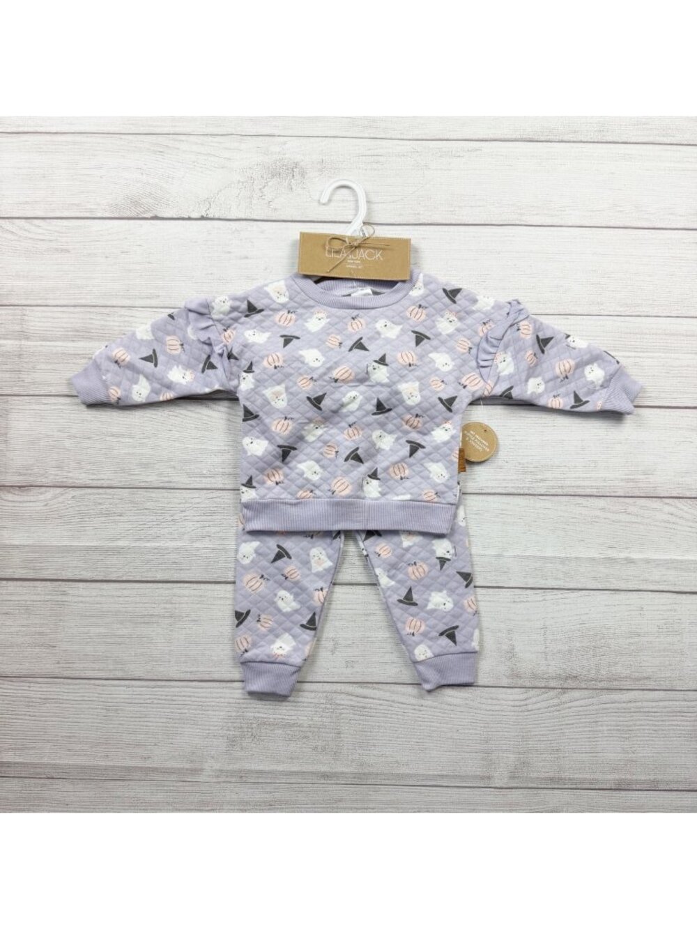 Lila & Jack Toddler 2 Piece Quilted Ghost Pumpkin Outfit Set NWT 12-18 Months